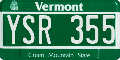 VT license plate YSR355