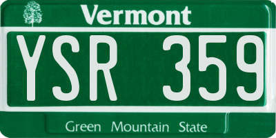 VT license plate YSR359