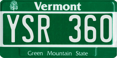 VT license plate YSR360