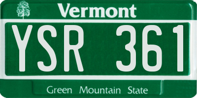 VT license plate YSR361