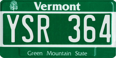 VT license plate YSR364
