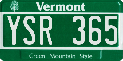 VT license plate YSR365