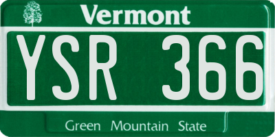 VT license plate YSR366