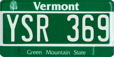 VT license plate YSR369