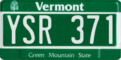 VT license plate YSR371