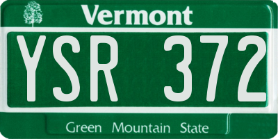VT license plate YSR372