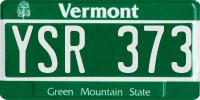 VT license plate YSR373