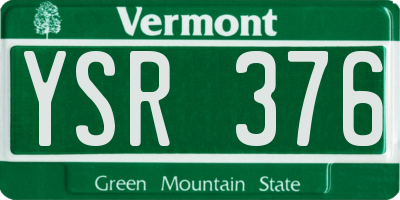 VT license plate YSR376