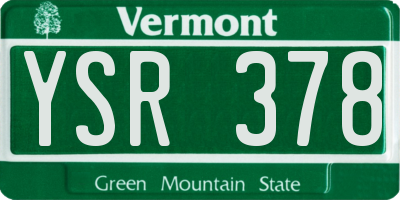 VT license plate YSR378