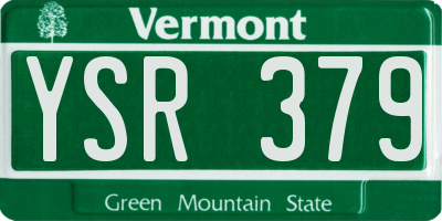 VT license plate YSR379