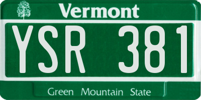 VT license plate YSR381