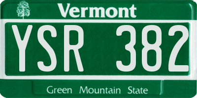 VT license plate YSR382