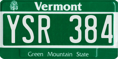 VT license plate YSR384