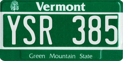 VT license plate YSR385