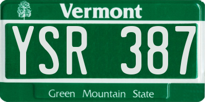 VT license plate YSR387