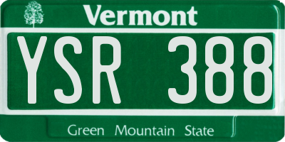 VT license plate YSR388
