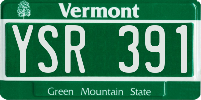 VT license plate YSR391