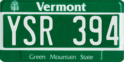 VT license plate YSR394