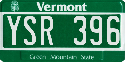 VT license plate YSR396