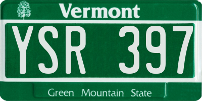 VT license plate YSR397