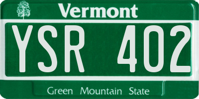 VT license plate YSR402
