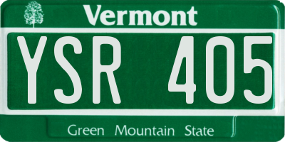 VT license plate YSR405