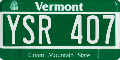 VT license plate YSR407