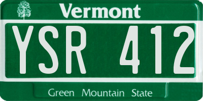 VT license plate YSR412
