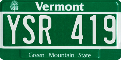 VT license plate YSR419