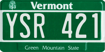 VT license plate YSR421