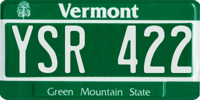 VT license plate YSR422