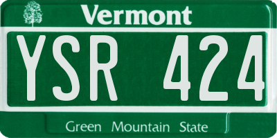 VT license plate YSR424