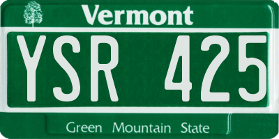 VT license plate YSR425