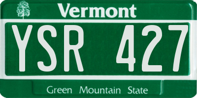 VT license plate YSR427