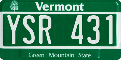 VT license plate YSR431