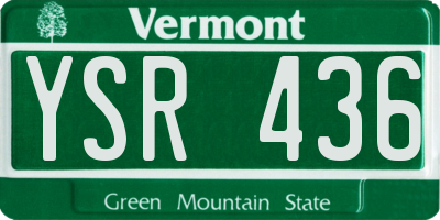 VT license plate YSR436