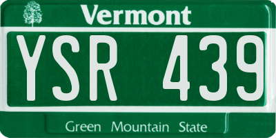 VT license plate YSR439