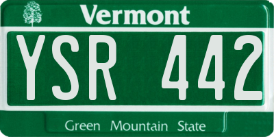 VT license plate YSR442