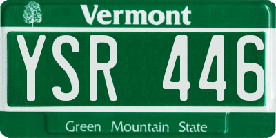 VT license plate YSR446