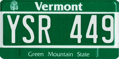 VT license plate YSR449