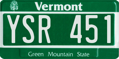 VT license plate YSR451
