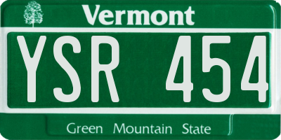 VT license plate YSR454