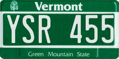 VT license plate YSR455