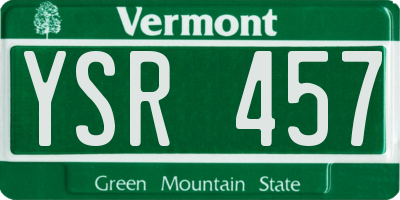 VT license plate YSR457