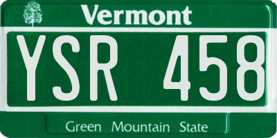 VT license plate YSR458