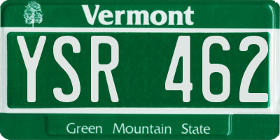 VT license plate YSR462