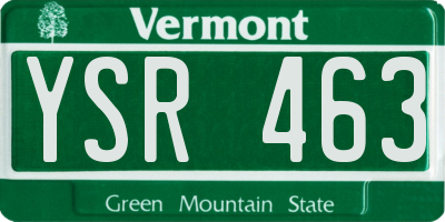 VT license plate YSR463