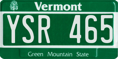 VT license plate YSR465