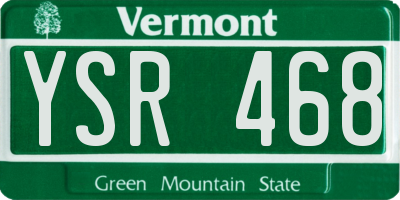 VT license plate YSR468