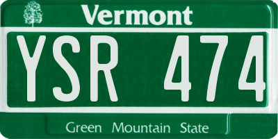 VT license plate YSR474
